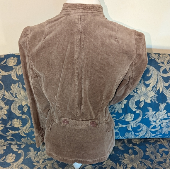 Cote Femme Soft Chocolate Military Style Brushed Jacket - Picture 5 of 6